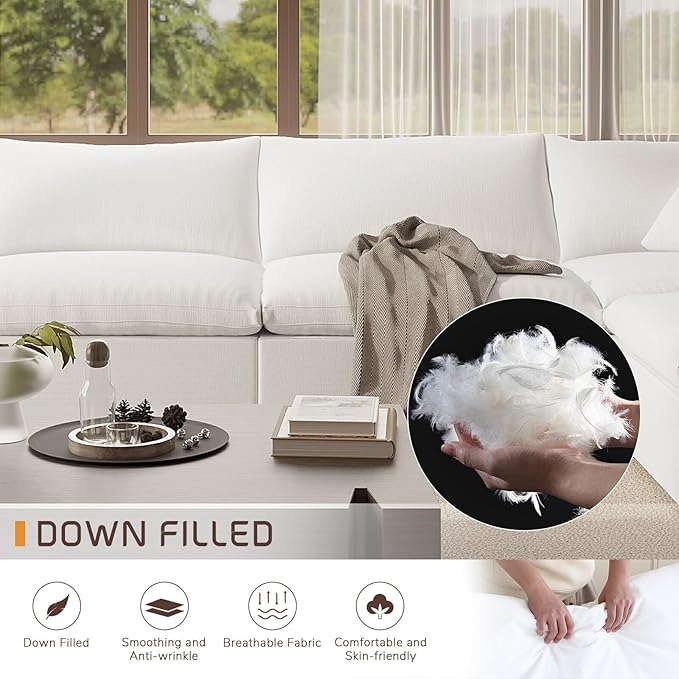 Modular Sectional Sofa,Extra Comfty Deep-Seat-Filled Couch, Modern Couches for Living Room,Apartment,Office,Small Space