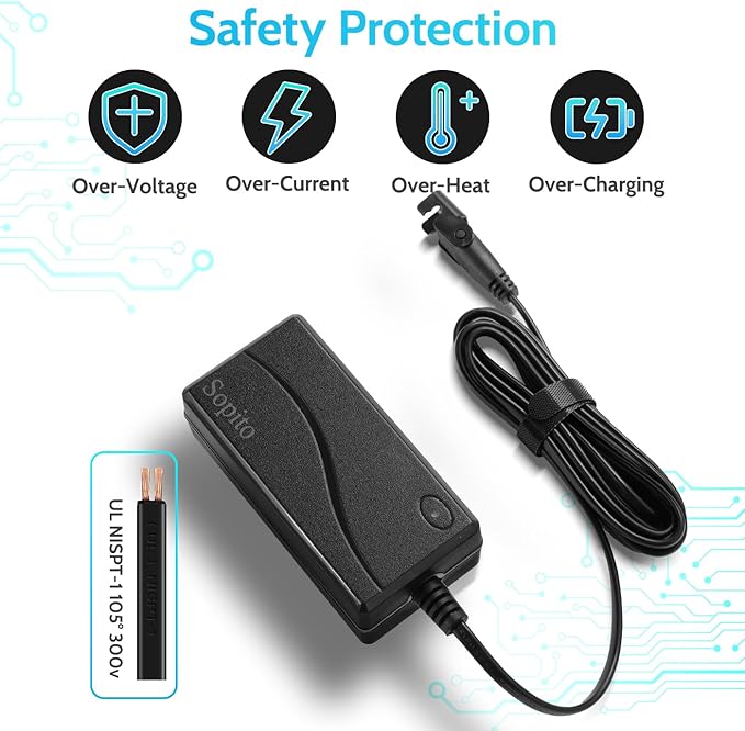 Sopito 2-Pin Power Reliner Power Supply Universal AC/DC Adapter 100-240V, 29V 2A Switching Transformer, Replacement Part for Recliner Sofa/Lift Chair/Electric Couch/Standing Desk