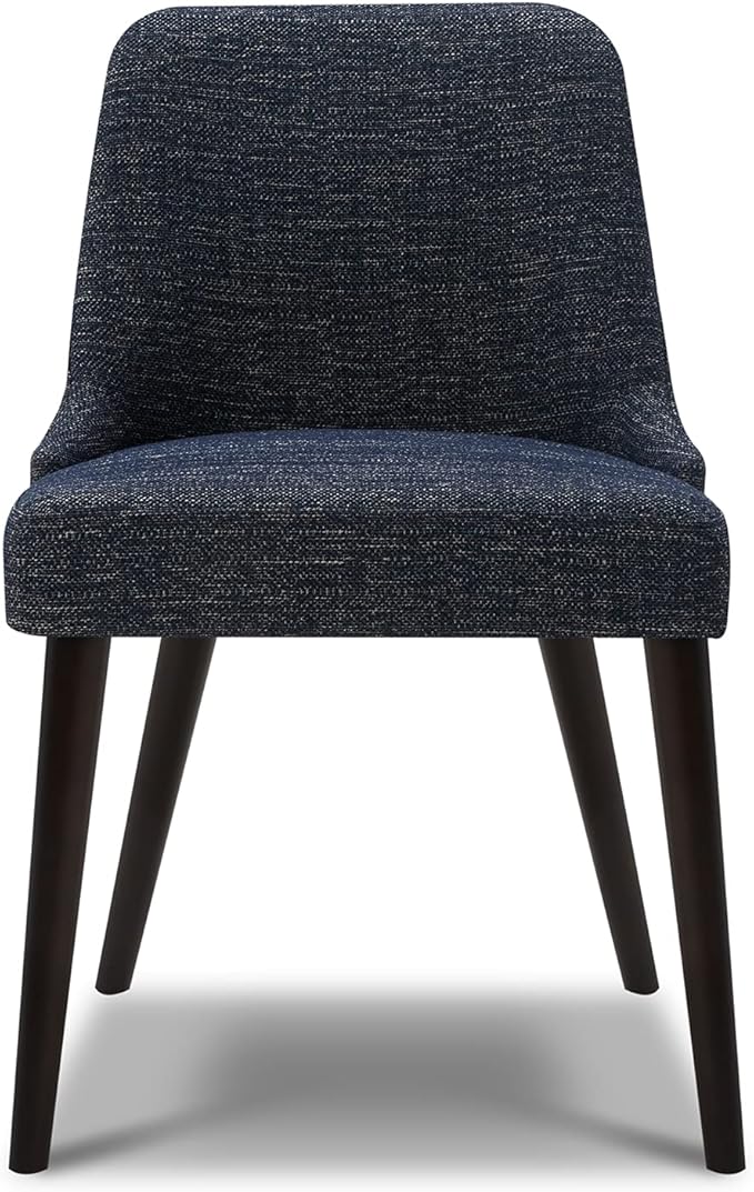 CHITA Mid-Century Modern Dining Chair, Upholstered Fabric Accent Chair, Set of 2,Dark Blue in Fabric