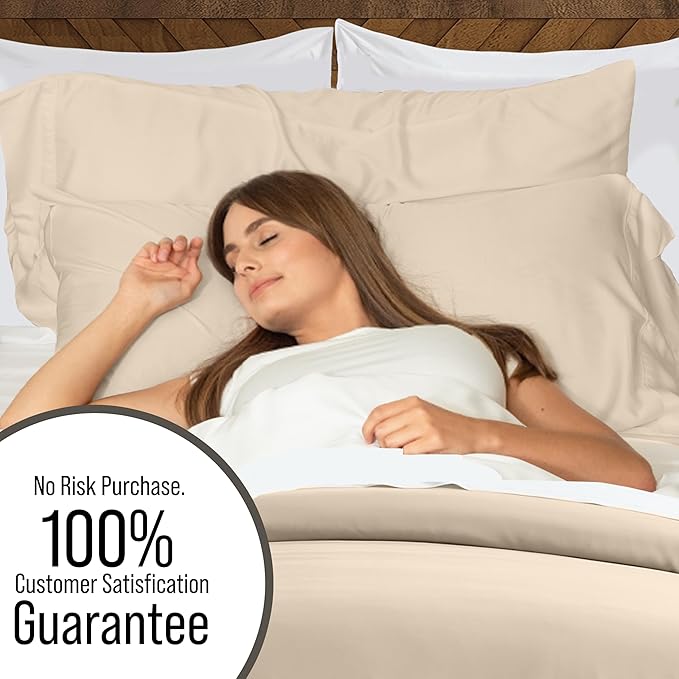 Bella Coterie Luxury Bamboo Viscose King Size Duvet Cover Set | 100% Organically Grown | Corner Ties | Ultra Soft | Cooling | Two Pillow Shams | 106 x 94 | No Insert [Dune]