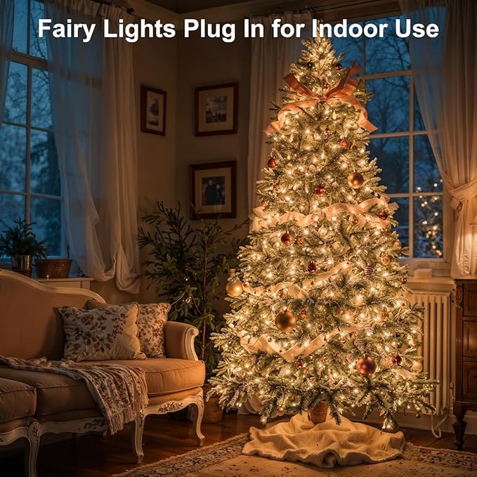 70FT 200LED Christmas String Lights Plug in, Outdoor Indoor Connectable Twinkle Fairy Lights with Timer and 8 Modes, Christmas Tree Lights for Garden Party Wedding Christmas Decoration, Warm White