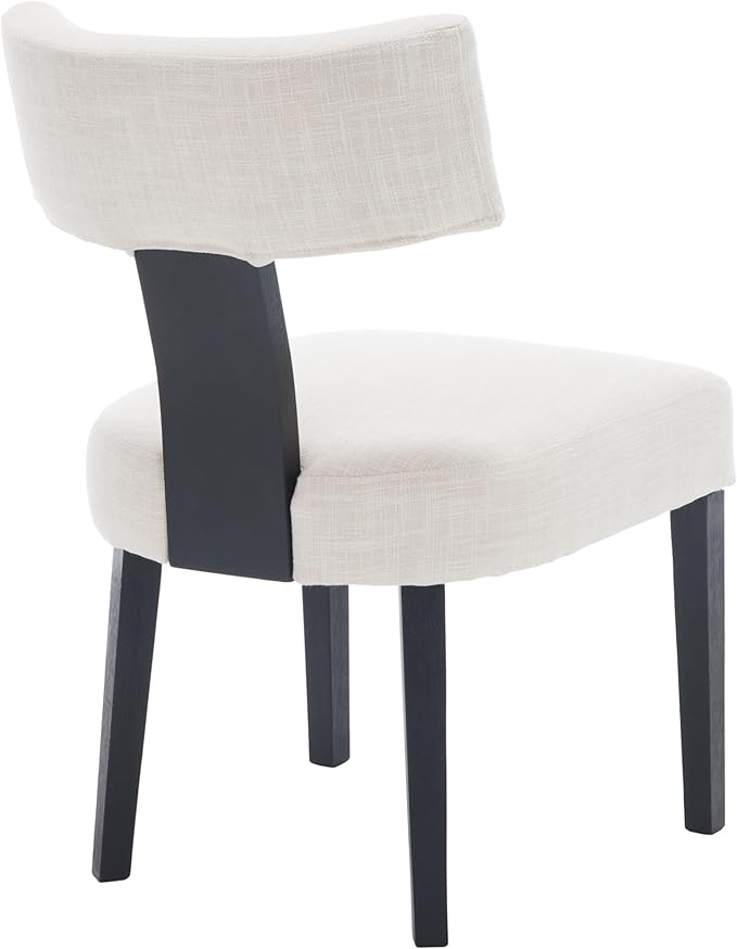 Linen Dining Chairs Set of 4 Modern Dining Chair with Black Wood Legs, Upholstered Dining Chairs for Dining Room, Kitchen, Vanity, Living Room, Beige