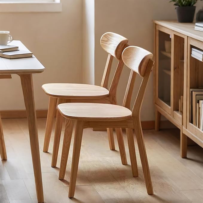 Kitchen Chairs Set of 6 - FAS-Grade North American Oak,Solid Wood Dining Chairs Suitable for Restaurants,Kitchens,Offices,Home or Commercial Use,Sturdy 400 lbs Capacity