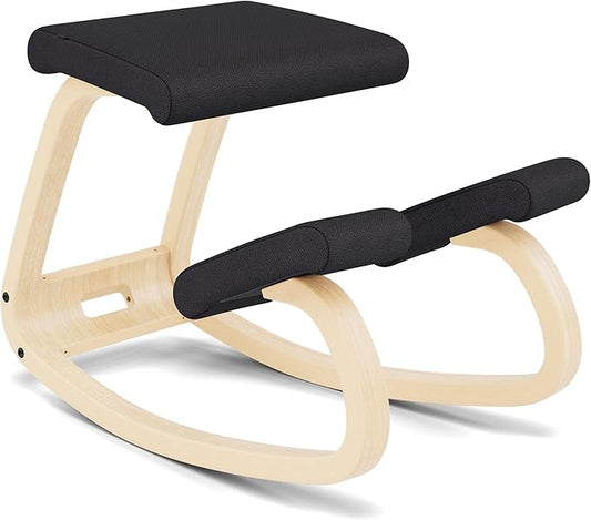 Varier Variable Natural/Black Ergonomic Office Kneeling Chair – Active Sitting, Rocking Seat for Home, Study & Posture Support – 10 Year Quality Guarantee