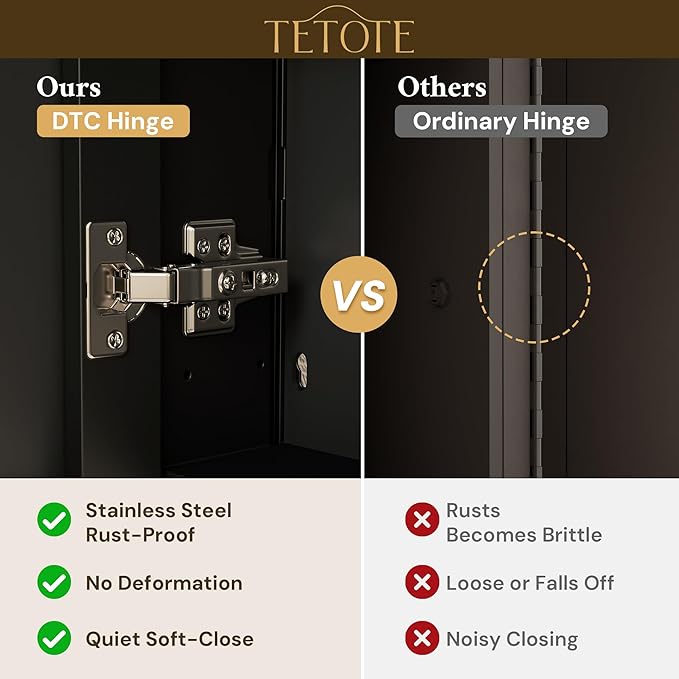 TETOTE 20 x 32 Mirrored Medicine Cabinets for Bathroom with Tempered Beveled Mirror Black Medicine Cabinet Aluminum Cabinet DTC Hinges, Stepless Adjustable Shelves, Recessed/Surface-Mounted