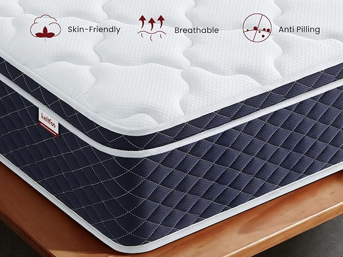 Twin Mattress 12 Inch, Hybrid Mattress in a Box, Individual Pocket Spring with Motion Isolation, Personalized Support &Zoned Pressure Relief, Certified Safe Memory Foams, Medium Firm Feel