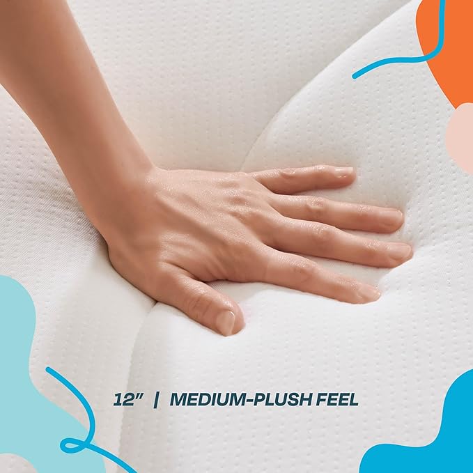 Linenspa 12 Inch Memory Foam and Spring Hybrid Mattress - Medium Plush Feel - Bed in a Box - Pressure Relief and Adaptive Support - Breathable - Cooling - Primary Bedroom - Twin XL Size
