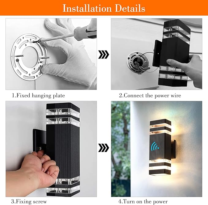 Dusk to Dawn Outdoor Light Fixture,Square Exterior House Lights-Waterproof Modern Led Outdoor Lighting,Warm White 3000K Sensor Outdoor Garage Lights,2 Pack G10 14W Outside Light for House