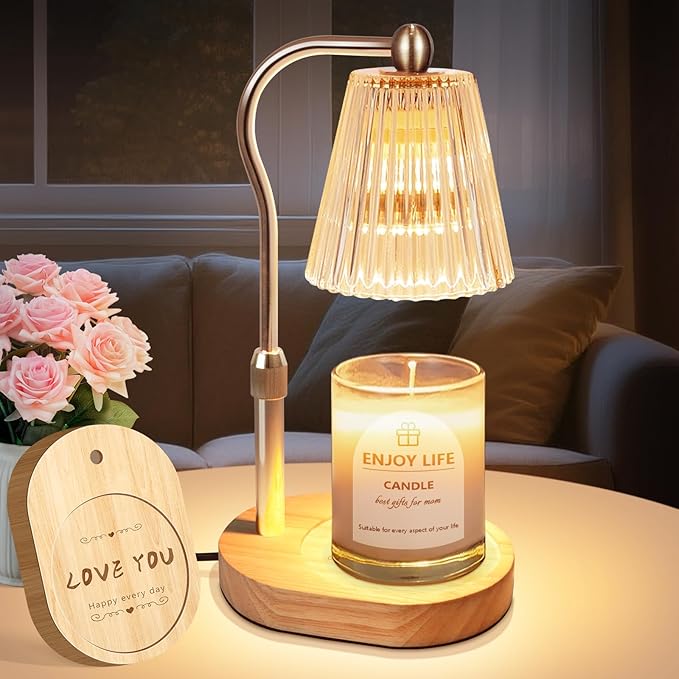 Gifts for Women, Candle Warmer Lamp with Adjustable Height Timer Dimmer,Vintage Home Decor for Scented Jar