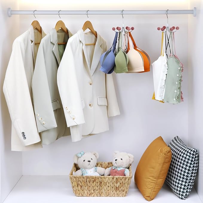 TOPIA HANGER Hoodie Hanger with 6 Cedar Balls, 360°Swivel Purse Hanger, Scarf Hanger, Closet Hooks, Handbag Organizer, Bra Hanger, Accessory Organizers for Scarf, Tanktop, Hat, Hoodie CT56C