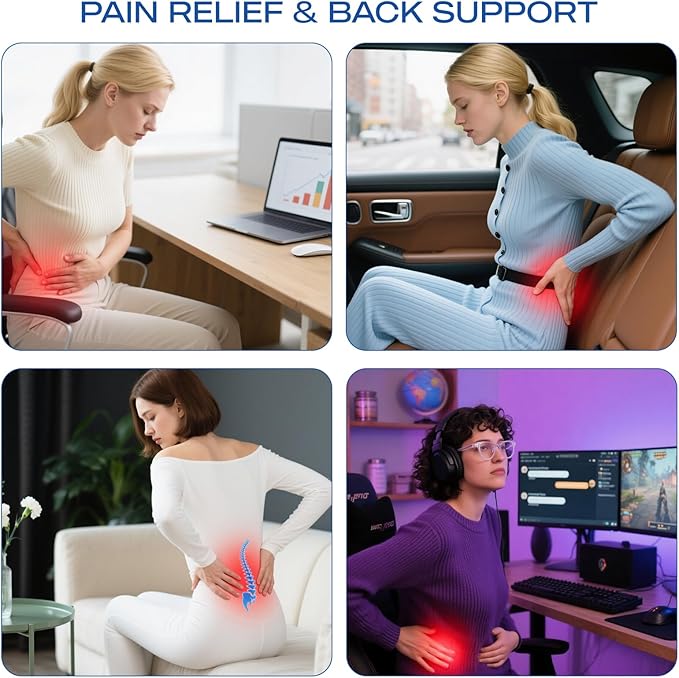Skechers Lumbar Support Pillow for Office Chair,Memory Foam Lumbar Pillow,Lower Back Pain Relief Lumbar Pillow,Ergonomic Design Back Support Pillow for Office Chair,Car,Home,Travel,Purple