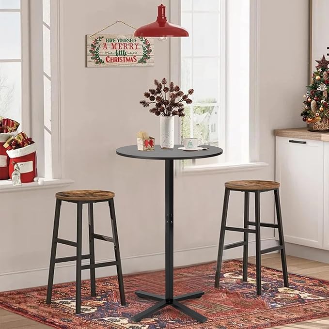 Bar Table,41 Inch Height Cocktail Table Round Bistro Bar Table with Metal Frame and Cross Base for Home,Kitchen Dining,Bar,Black