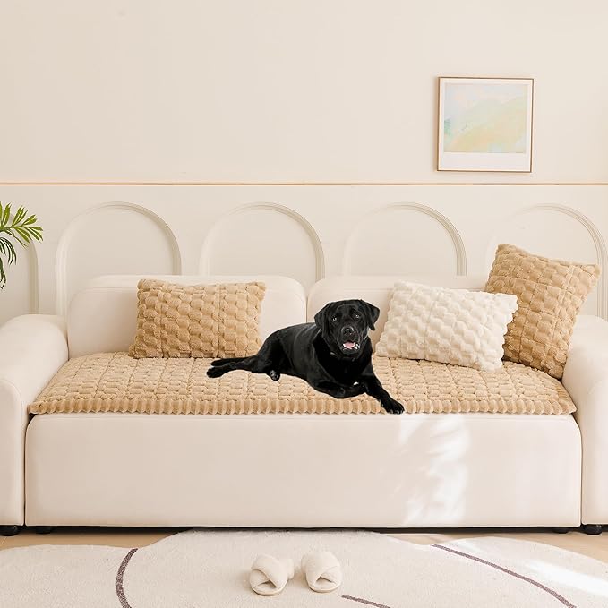 Mivnue Pet Couch Cover, Couch Covers for Dogs, Washable Dog Sofa Covers Couch Protector, Fuzzy Non Slip Couch Slipcover Pet Friendly