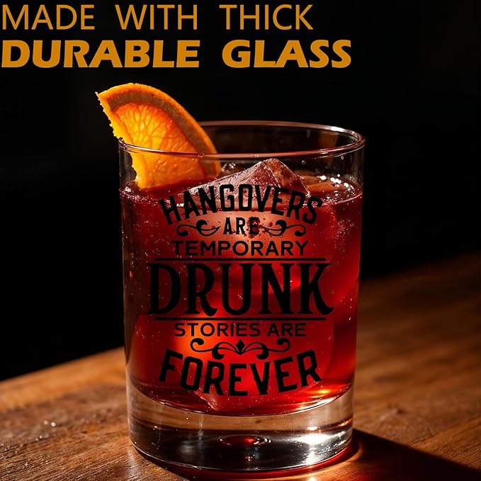 Funny Drinking Gifts Old Fashioned Whiskey Glasses, Alcohol Lovers Gifts for Drinkers, Bar Gift 10 oz Rocks Barware Cup for Cocktail Drinks Scotch Bourbon Liquor