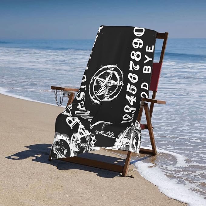 Ouija Board Tagesdecke Beach Towel Quick Dry Shower Swim Adults Bath Towels Hotel, Gym and Spa Multipurpose Towels 32x52 Inch