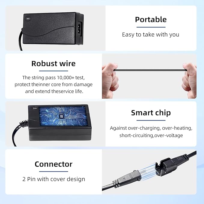 Universal Power Cord for Recliner Chair - 2-Pin Power Adapter with Extension Cord for Lift Chair, Recliner Sofa, Recliner Couch, 29V2A Power Supply Compatible with Power Recliner Most Makes & Models