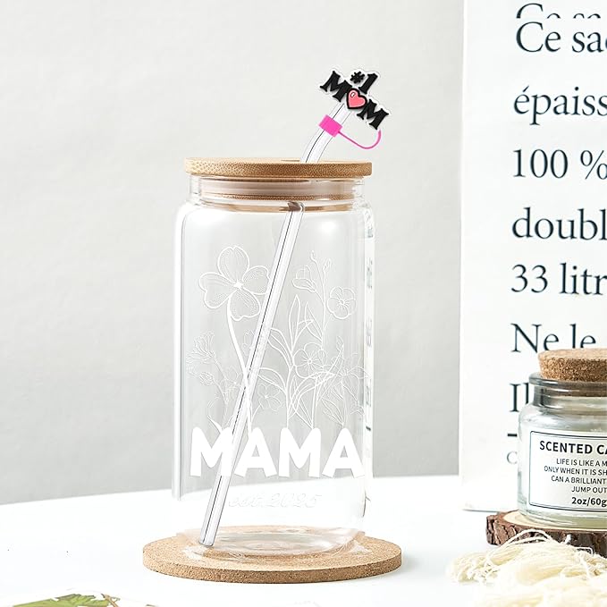 Mama Gifts For New Mom, 1st Mothers Day Pregnant Coffee Cup, Mama Est 2025, New Pregnancy Gifts For Expecting Mommy, Boy Girl Mom Gift Basket - Including Straw Cap, Cozy Socks