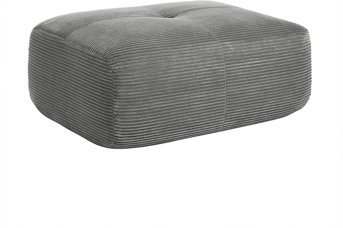 Gray Ottoman for Modular Sectional Sofa, Corduroy Deep Seat for Oversized Compressed Boneless Sectional Couches for Living Room Bedroom Apartment, Cloud Sofa Couch Set, Memory Foam, No Assembly