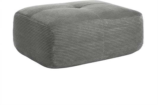Gray Ottoman for Modular Sectional Sofa, Corduroy Deep Seat for Oversized Compressed Boneless Sectional Couches for Living Room Bedroom Apartment, Cloud Sofa Couch Set, Memory Foam, No Assembly