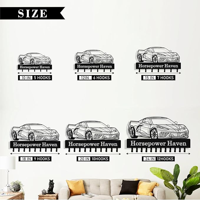 Personalized Key Holder Wall Mount, Custom Metal Car Keys Holder for Wall with Name, Wall Key Hanger Rack with Hooks for Entryway, Front Door, Living Room, Kitchen, Bathroom, Garden