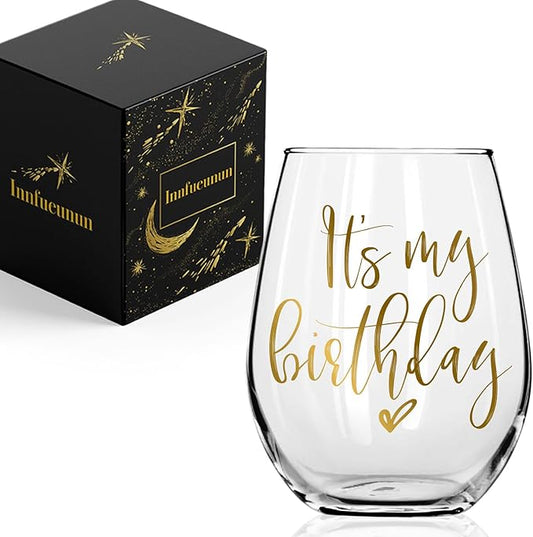 It’s My Birthday Wine Glass Gift 15oz, Happy Birthday Gifts for Women Its My Bday Cup for Women Birthday Gifts for Best Friend Bestie
