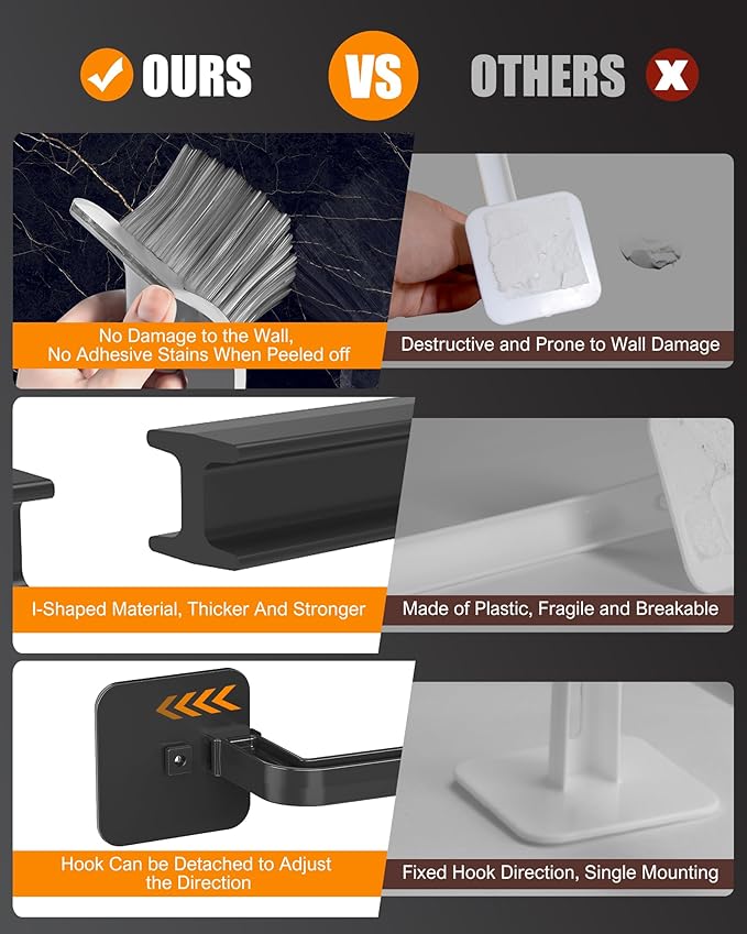 30-Pack Hat Organizer, Multi-Purpose Hat Storage, Strong Adhesive Hat Hooks for Wall, Black