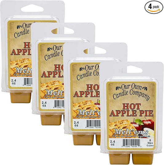 Our Own Candle Company Premium Wax Melt, Apple Pie, 6 Cubes, 2.4 oz (4 Pack)