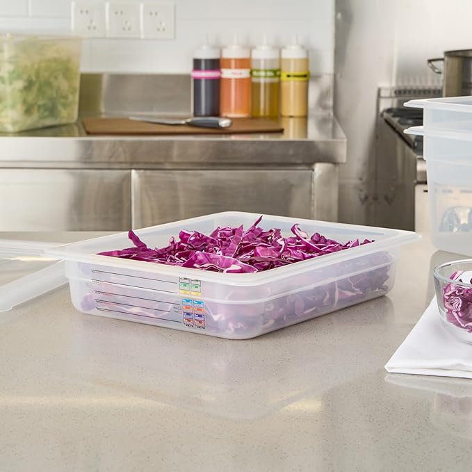 Restaurantware Food Pans Pack of 10 Plastic Rectangle Food Containers Half Size with Traceability Label, Storage Containers Dishwashable Hot Cold Friendly for Restaurants Buffet Commercial Use