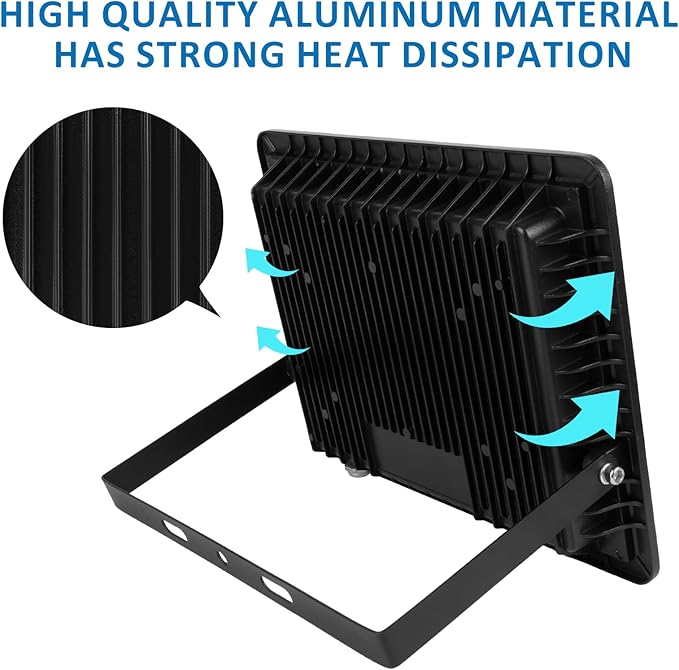 100W LED Flood Light Outdoor, 10000LM Super Bright Floodlight Outside Work Lightwith Plug, 6500K Daylight White LED Flood Light Outdoor, IP66 Waterproof Outdoor Flood Light-1Pack
