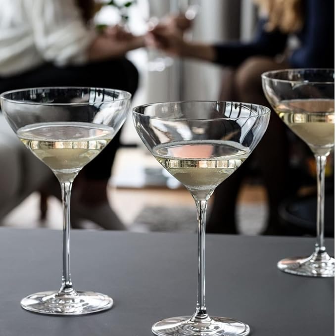 Krosno Martini Cocktail Glasses, Set of 6, 8.3 oz, Harmony Collection, Ideal for Cocktails, Frozen Desserts, Dishwasher Safe, Made in Europe