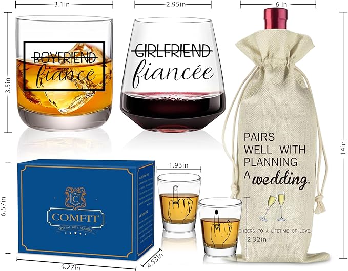 Christmas Engagement Gifts for Couples - Fiance Fiancee Gift for Newly Engaged Couple, Future Mr and Mrs Just Engaged Gifts, Engagement Party Decorations
