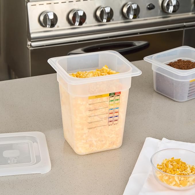 Restaurantware Food Storage Container 1 Pack of 6.8 x 6.2 x 7.8 Inches Plastic Stackable Storage Box White Reusable Label Container Dishwasher Safe For Restaurants And Kitchens