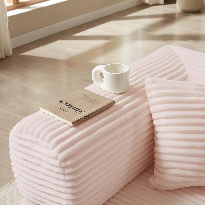 Boneless Couch Sofa Bed Sectional Couches for Living Room,Futon Cloud Couch with Sleeper Sofa,Sofas for Living Room Oversized Corduroy Upholstered (Pink)