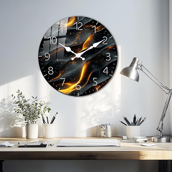 Extra Large Wall Clocks 24 Inch Wooden Clock Battery Operated Analog Silent Wall-Clock for Office,Bedroom, Living Room Modern Decor