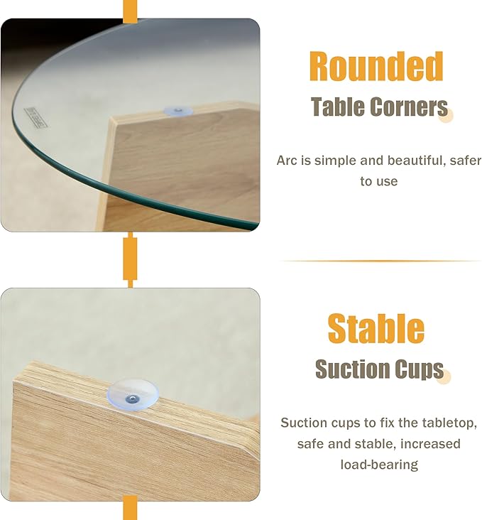LKTART 41" Oval Glass Coffee Table with Tempered Glass Top and MDF Base, Diagonal Fan-Shaped Tray Design Table Leg Simple & Modern Center Table for Living Room Office Apartment Wood
