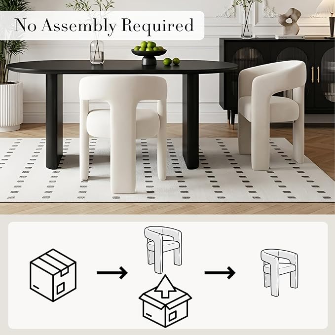 Modern Chenille Dining Chairs Set of 4, Upholstered Barrel Chairs with Arms Comfy Accent Side Chairs for Living Room/Dining Room/Reception, Beige