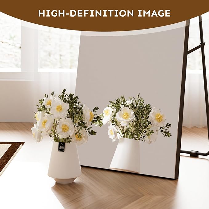 Kosmonia 71x28 Frameless Full Length Silver Coating Mirror w/Distortion Free, HD Reflection &Anti Desilvering, Tempered Glass & Shatter Proof Film Doubling Safety, Easy Setup w/Stand, Wall/Standing