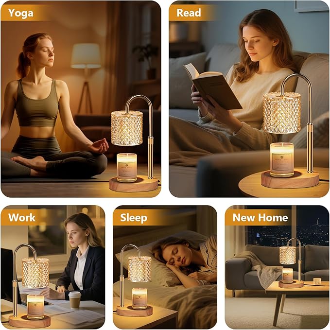 Candle Warmer Lamp with Timer & Dimmable – Elegant Wax Melter for Jar Candles, Auto-Off 2H/4H/8H Housewarming & Birthday Gift for Women/Mom, Home Decor Essentials