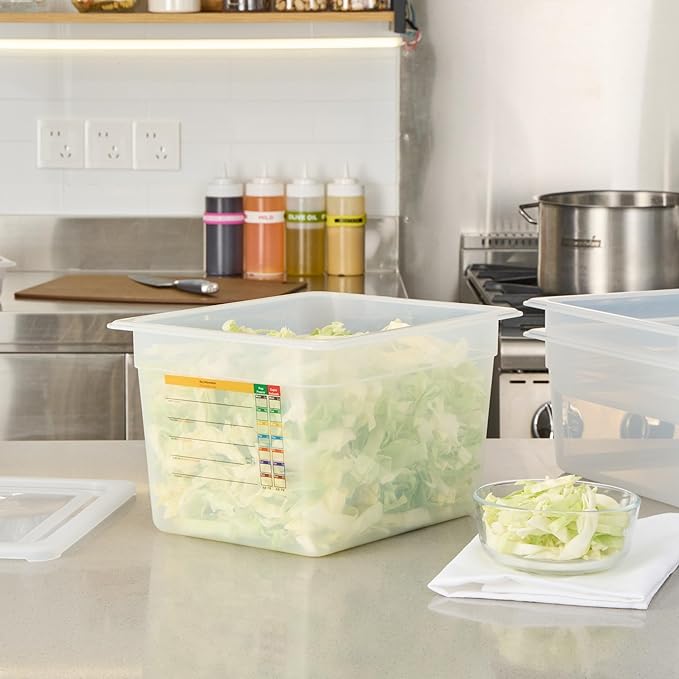 Restaurantware Food Pans Pack of 10 Plastic Rectangle Food Containers Half Size with Traceability Label, Storage Containers Dishwashable Hot Cold Friendly for Restaurants Buffet Commercial Use