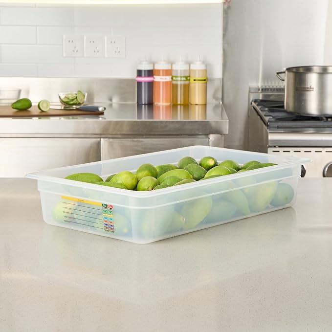 Restaurantware Food Storage Container 1 Pack of 20.7 x 12.6 x 3.9 Inches Plastic Stackable Storage Box White Reusable Label Container Dishwasher Safe For Restaurants And Kitchens