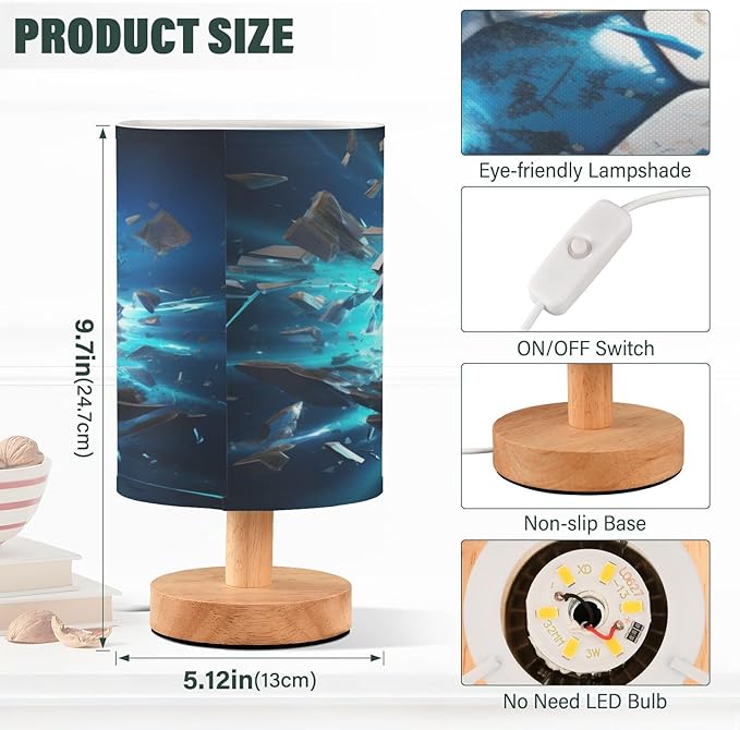 Football Soccer 3D LED Table Lamp for Bedroom Bedside Lamp with USB Charging Ports Decor Nightstand for Living Room Reading Dorm Desk Home Office