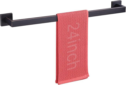 LANC ORB 24-Inch Towel Bar for Bathroom Kitchen Square Towel Rack, Total-26 Oil Rubbed Bronze Bath Towel Holder Wall Mounted Towel Hanger Towel Rod Stainless Steel Towel Rail, A8804ORB-6P1