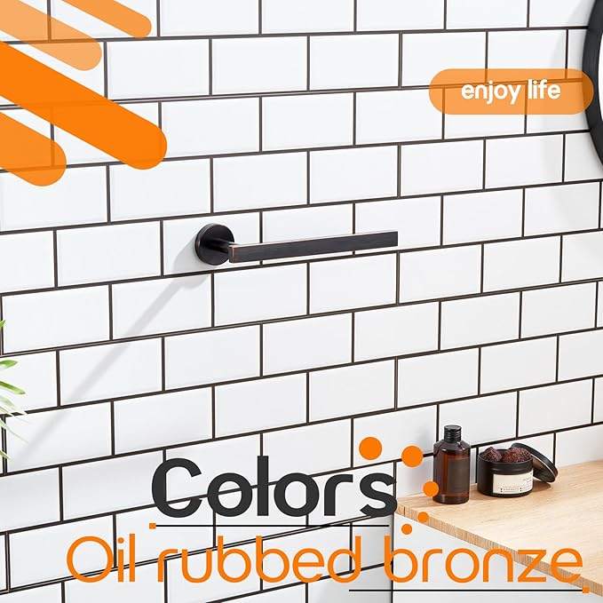 Bath Towel Rings Bathroom Towel Holder Modern Small Hand Towel Bars Stainless Steel Wall Mounted Oil Rubbed Bronze AN3001ORB