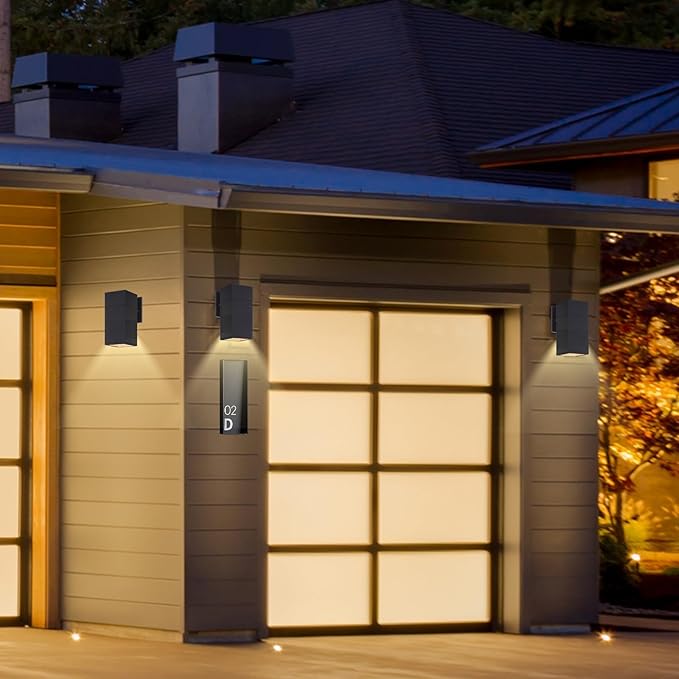 Outdoor Wall Light, Exterior Lighting - ETL Listed, Aluminum Anti-Rust Waterproof Wall Mount Rectangular Design – 1-Direction Up or Down Wall Sconce Light Fixture for Porch, Garage or Patio