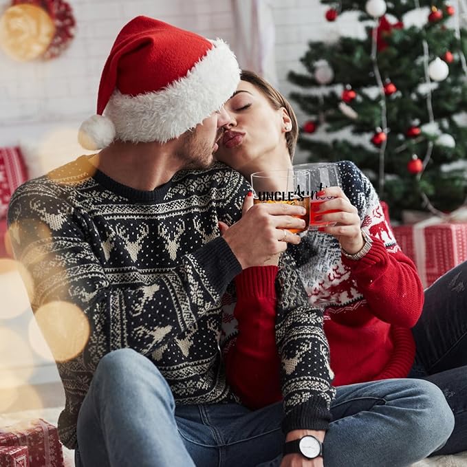 Ithmahco Aunt And Uncle Christmas Gifts, Aunt Wine Glass And Uncle Whiskey Glass Set, Aunt Uncle Gifts, Best Aunt And Uncle Ever Gift Set, Funny Christmas Birthday Gifts For Aunt Uncle