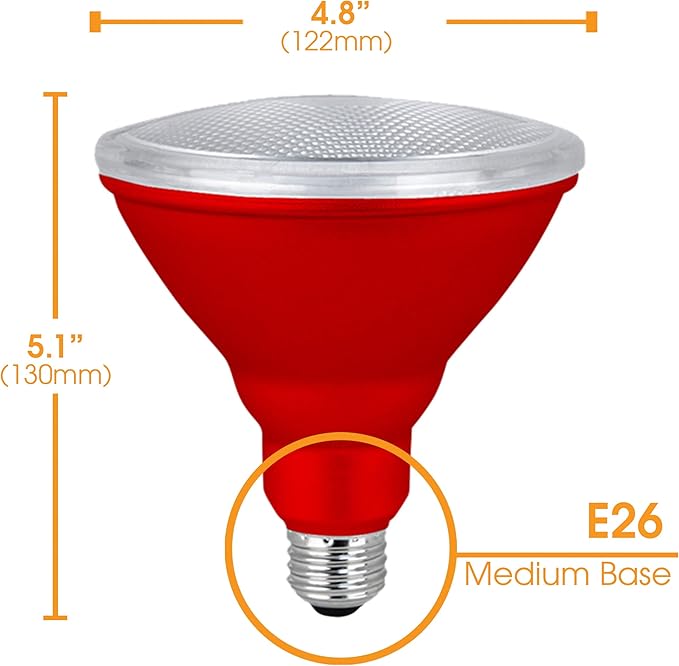 Xtricity LED PAR38 Red Flood Light Bulb, 7W, (40W Equivalent), Waterproof, Indoor/Outdoor, E26 Medium Base, Red Flood Lights Outdoor/Indoor 120V, RoHS Listed, Blue (1 Pack)
