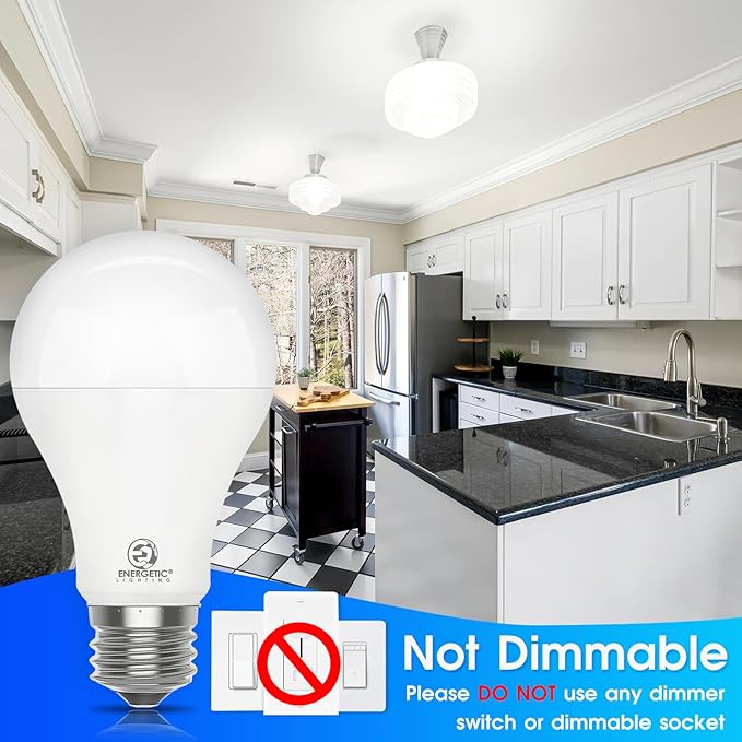 4 Pack 150 Watt Equivalent LED Light Bulb, Super Bright A21 Light Bulb, Daylight 5000K, 2600 High Lumens LED Bulb, Non-Dimmable, E26 Base, UL Listed