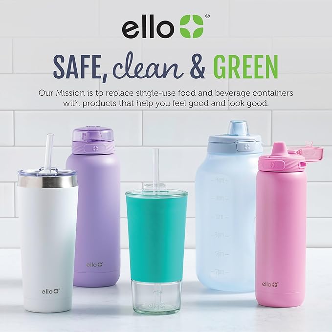 Ello Color Lock 5 Cup 10PC, 5 Pack Glass Meal Prep Sets Leak-Proof Glass Food Storage Containers with Airtight BPA-Free Plastic Lids, Dishwasher, Microwave, and Freezer Safe, Purple Rain