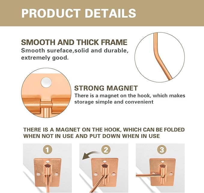 Banana Hanger Hook – Space Saving Banana Holder Hanger to Keep Bananas Fresh, Self Adhesive and Screw Banana Hook 1Pack Rose Gold