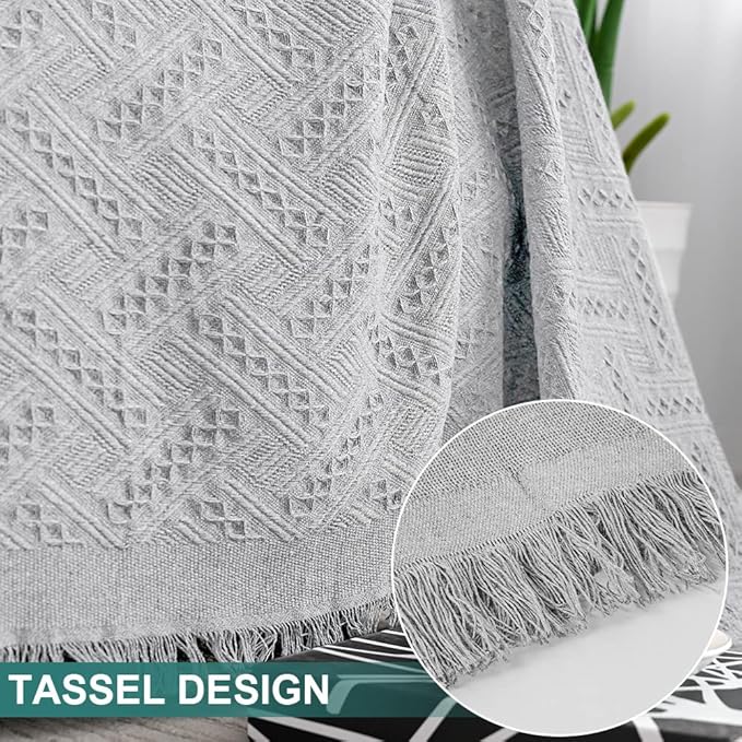 MYSKY HOME Light Grey Sofa Covers for 3 Cushion Couch Geometrical Couch Cover Living Room Sofa Throws Sofa Slipcovers for Pets, Kids (X-Large, 91" x 118", Light Grey)